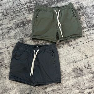 Hollister Men's Shorts - Green and Dark Gray